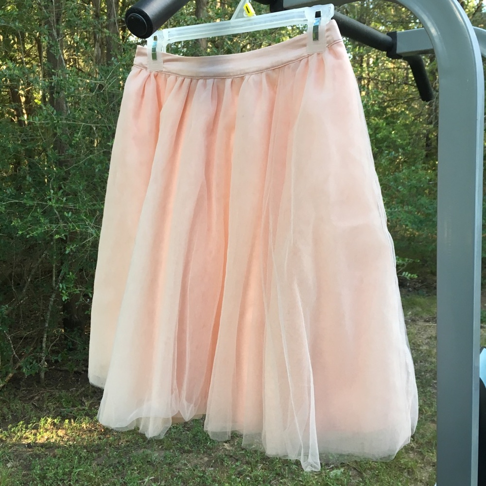 Blush peach / pink tulle skirt